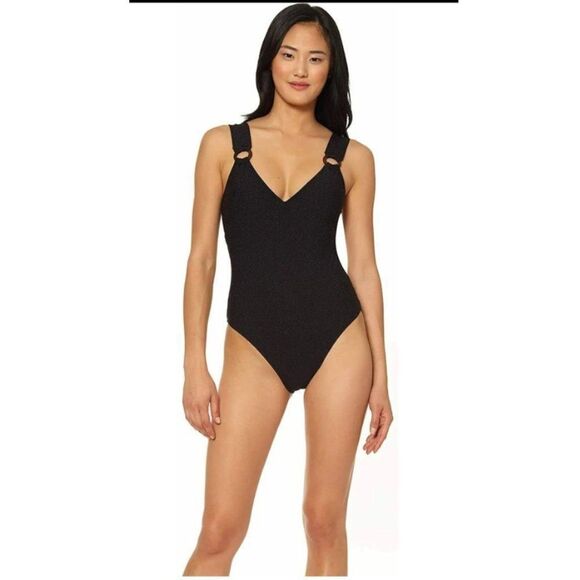 Jessica Simpson sparkling fabricShining Star O-Ring One-Piece women's Swimsuit - Picture 5 of 16